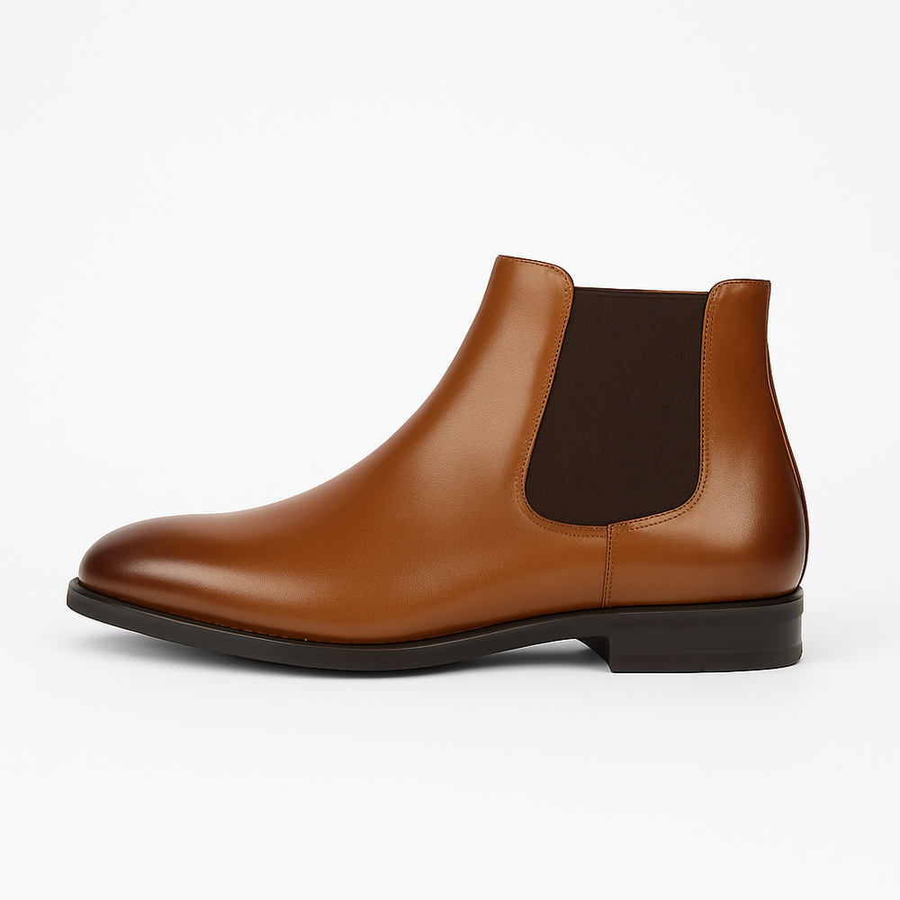 Men's Classic Leather High Ankle Chelsea Boots
