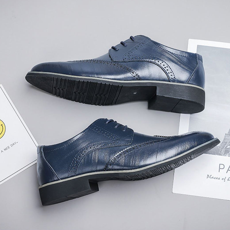 Men's Casual Lace-Up Leather Ombre Shoes
