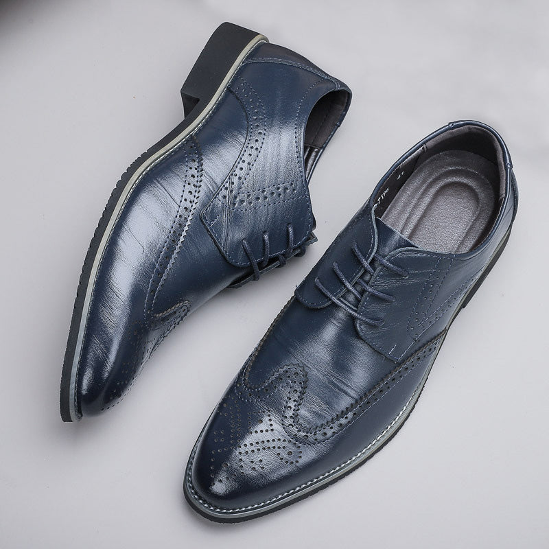 Men's Casual Lace-Up Leather Ombre Shoes