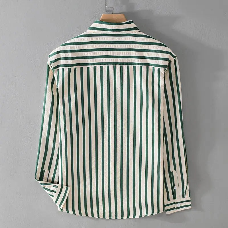 Men's Stylish Cotton Long Sleeve Striped Shirt