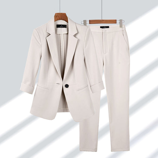 Women's Elegant Modern Wool Blend Blazer Set