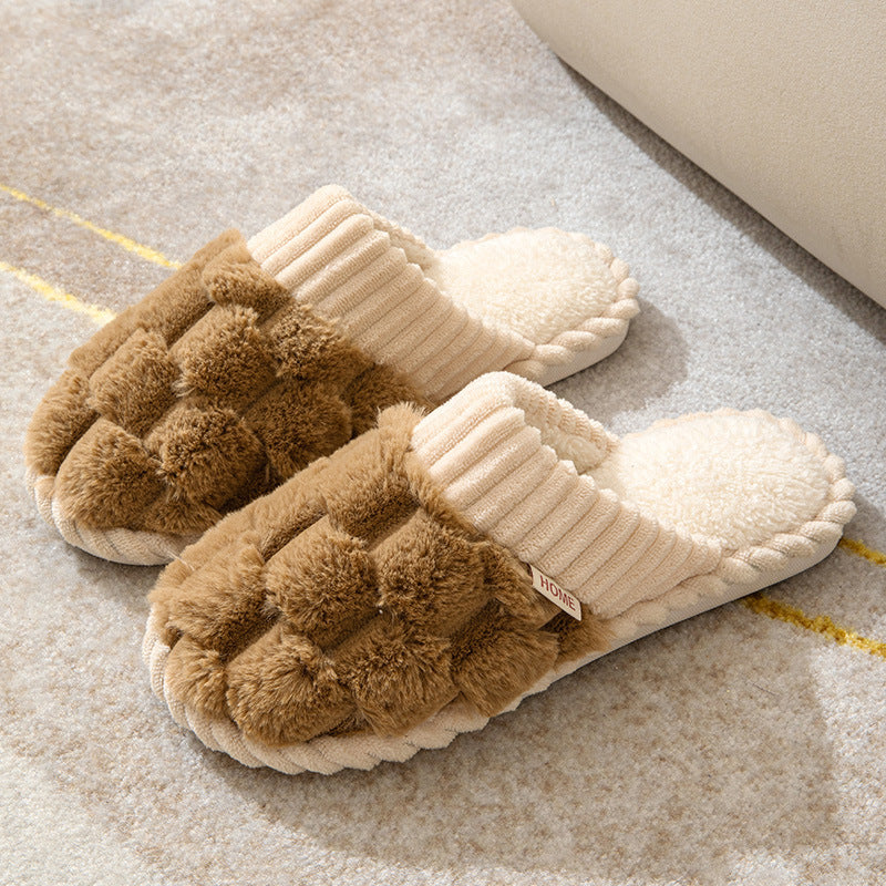 Women's Cozy Plush Slip-On Slippers with Non-Slip Sole