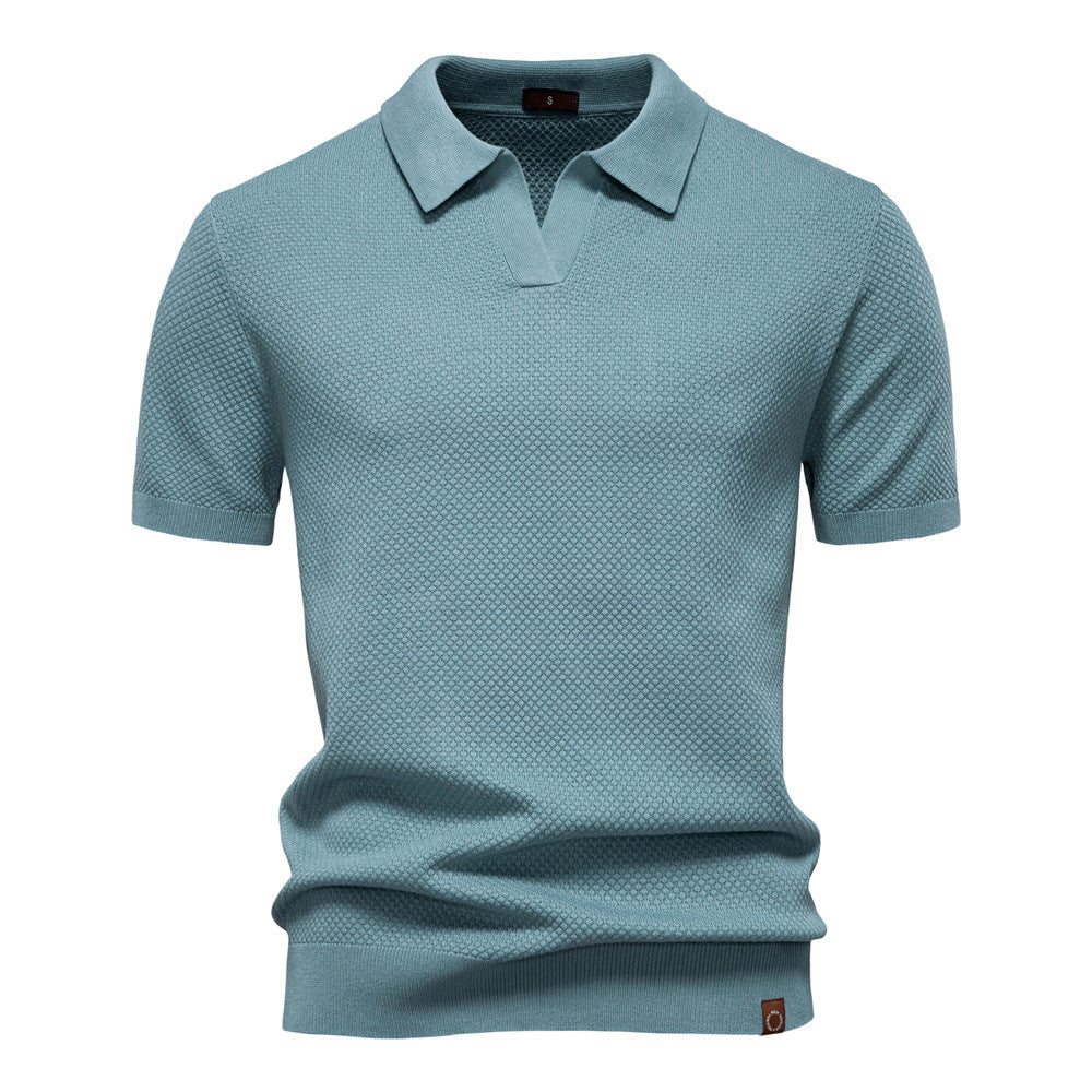 Men's Classic Textured Cotton Polo Shirt