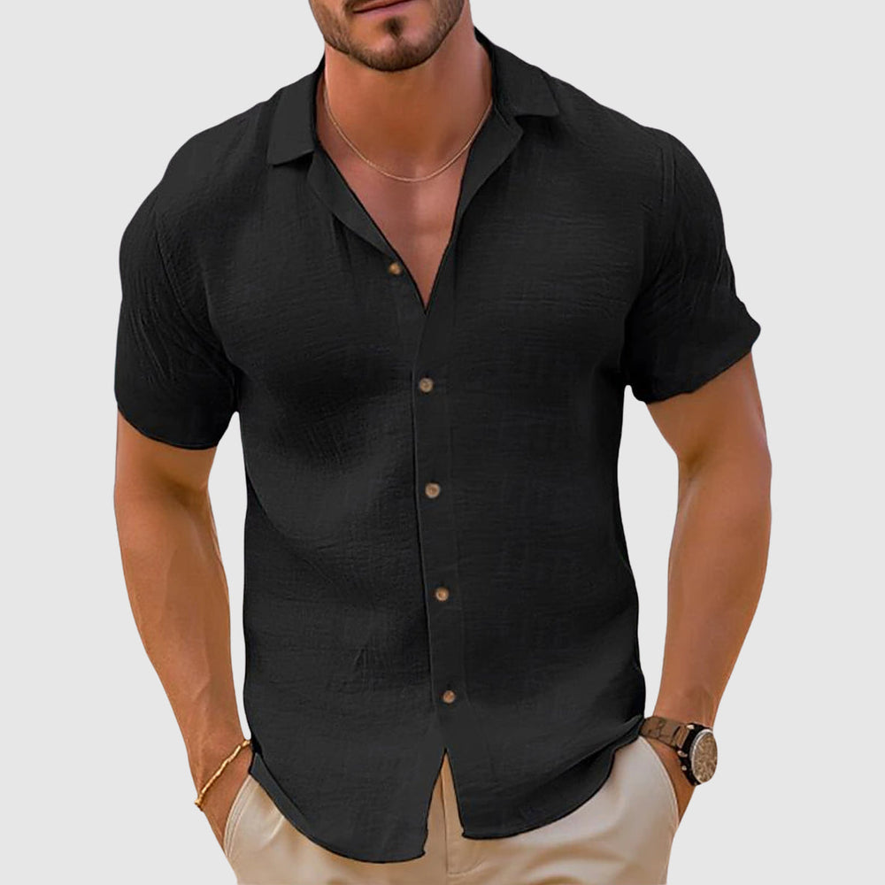 Men's Casual Cotton Button-Up Shirt