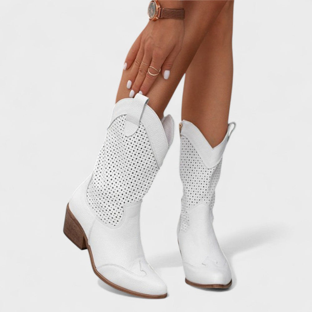Women's Chic Leather Western Boots