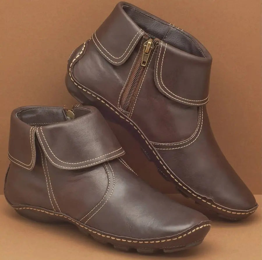 Women's Vintage Leather Ankle Boots