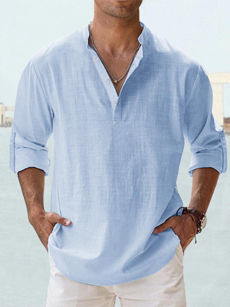 Men's Casual Breathable Cotton Button-Up Shirt