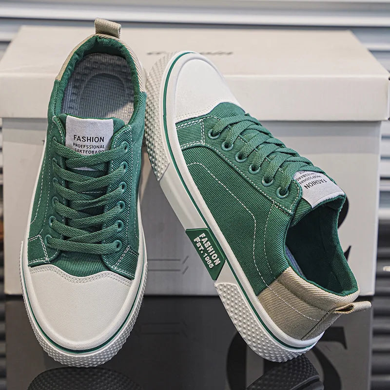 Men's Breathable Canvas Skate Sneakers