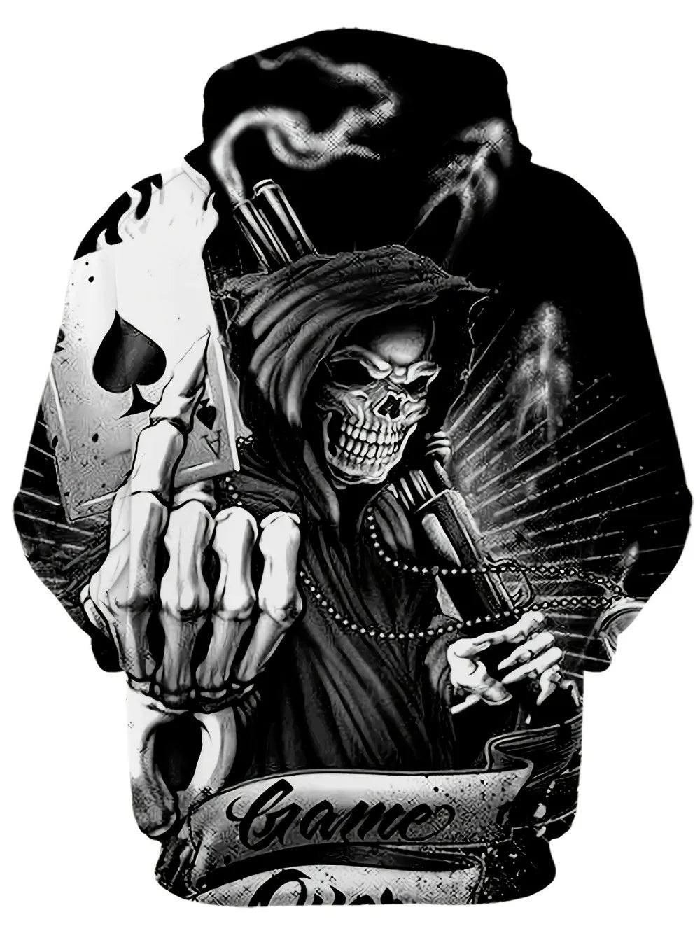 Men's Casual Breathable Cotton Hoodie with Skull Print