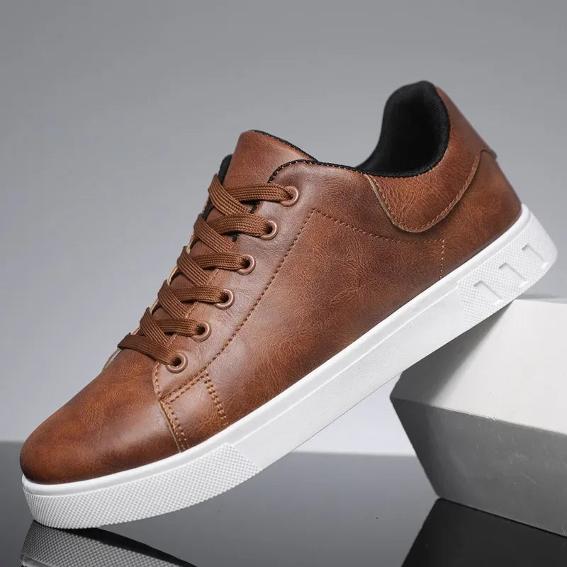 Men's Casual Streamlined Leather Lace-Up Shoes