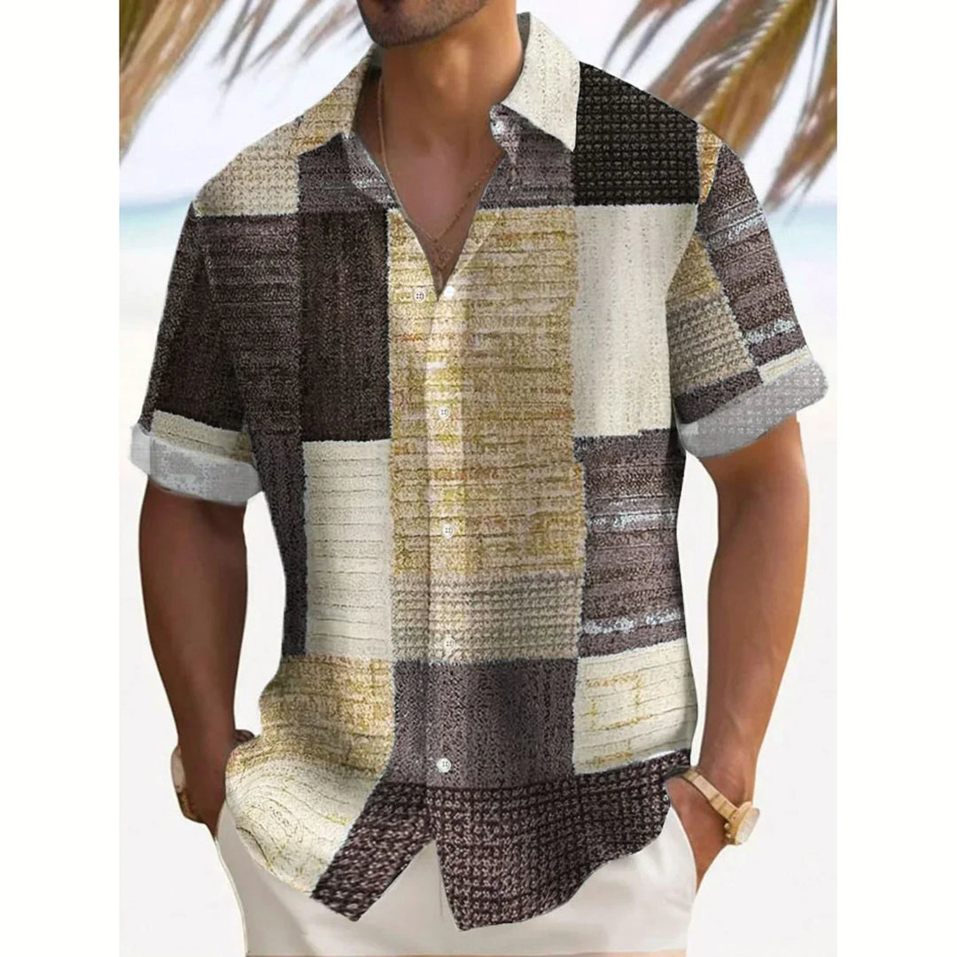 Men's Retro Cotton Button-Down Shirt