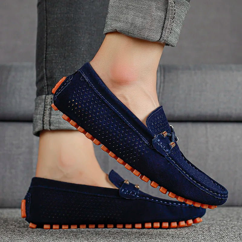 Men's Classic Breathable Lace-Up Leather Loafers