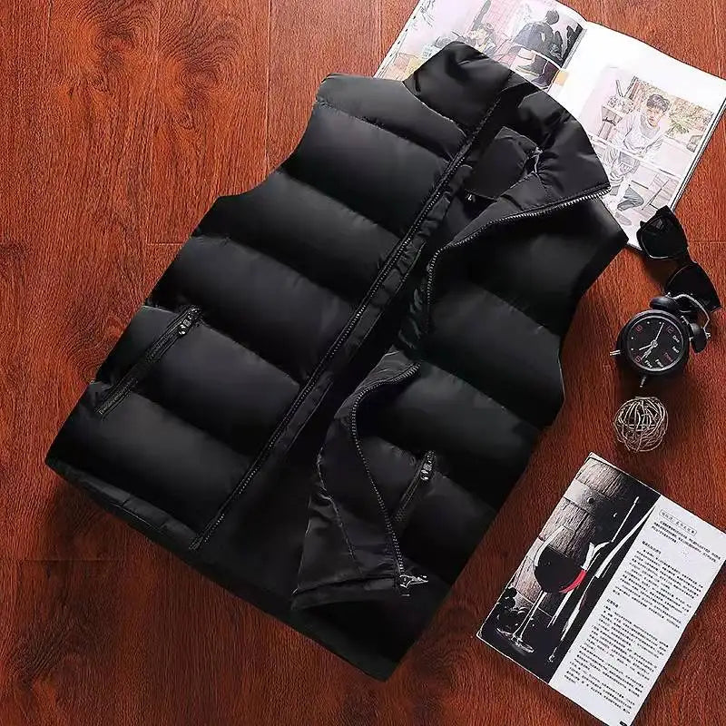 Men's Casual Lightweight Slim Puffer Vest with Stand Collar