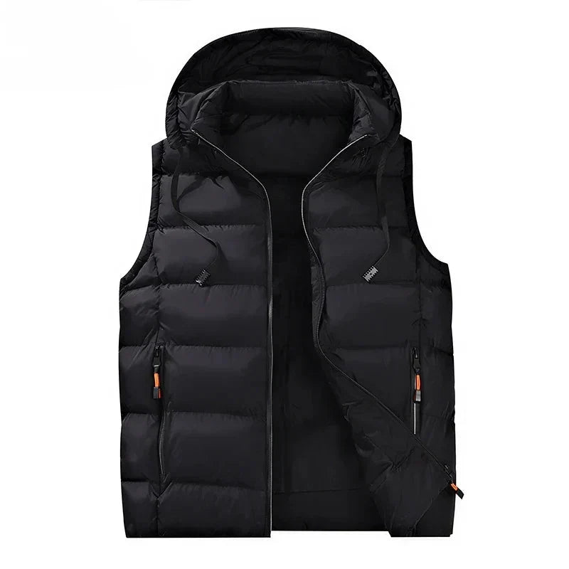 Men's Casual Quilted Hooded Vest