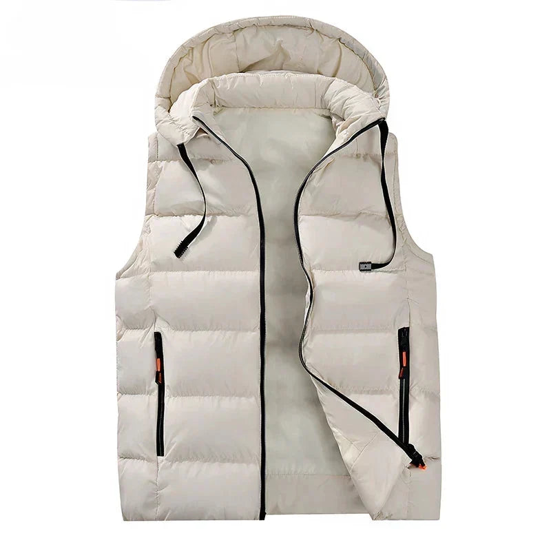 Men's Casual Quilted Hooded Vest