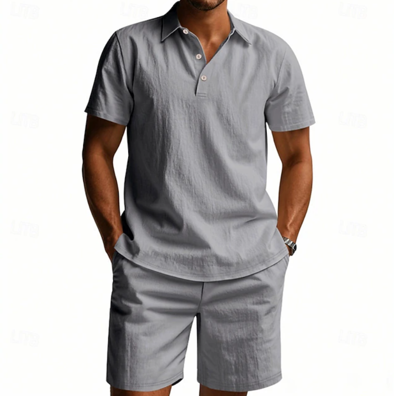 Men's Casual Cotton Blend 2-Piece Set