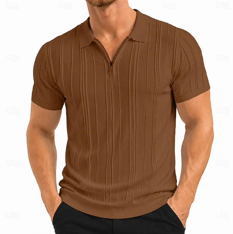 Men's Classic Textured Slim Fit Polo Shirt