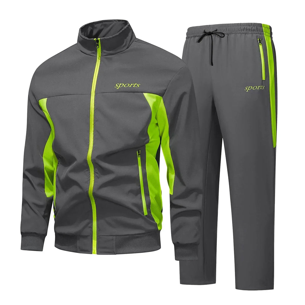 Men's Casual Polyester Two-Piece Tracksuit Set