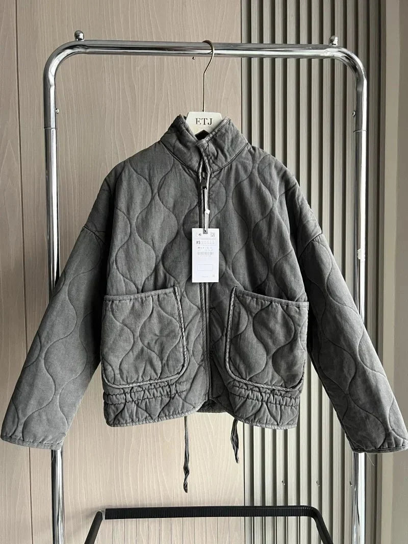 Women's Vintage Quilted Cotton Puffer Jacket