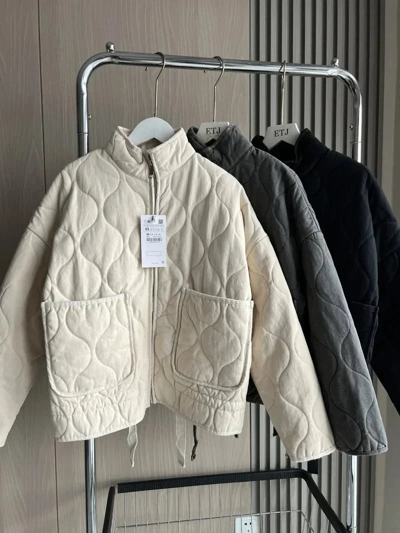 Women's Vintage Quilted Cotton Puffer Jacket