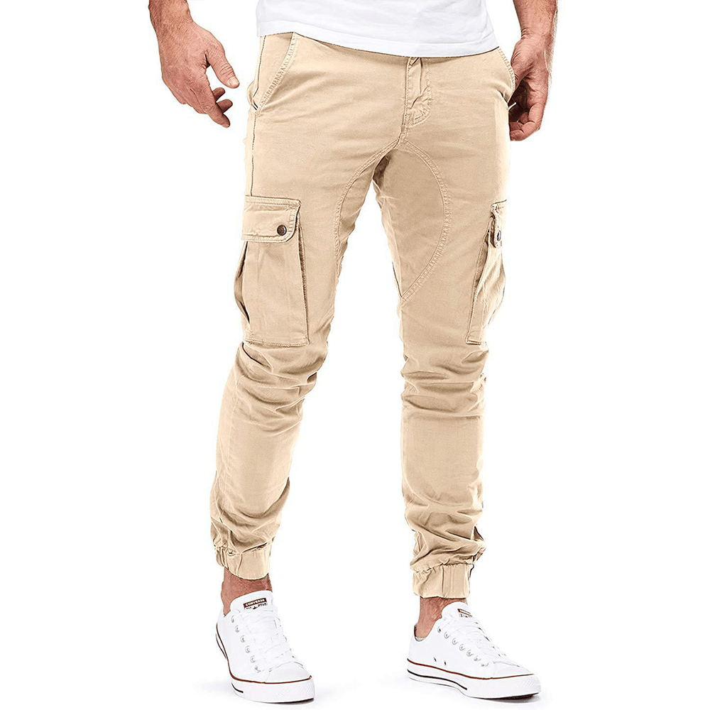 Men's Slim-Fit Cotton Utility Cargo Trousers