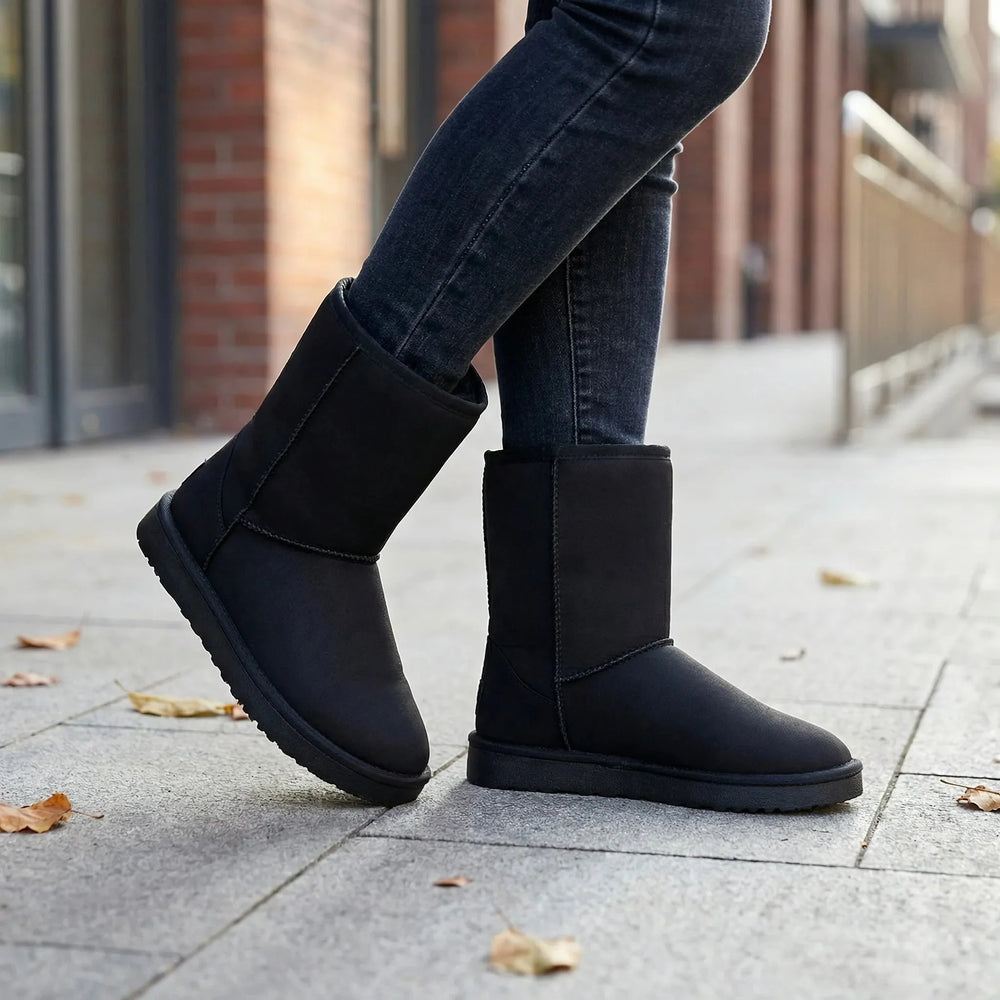 Women's Classic Suede Pull-On Mid-Calf Winter Boots
