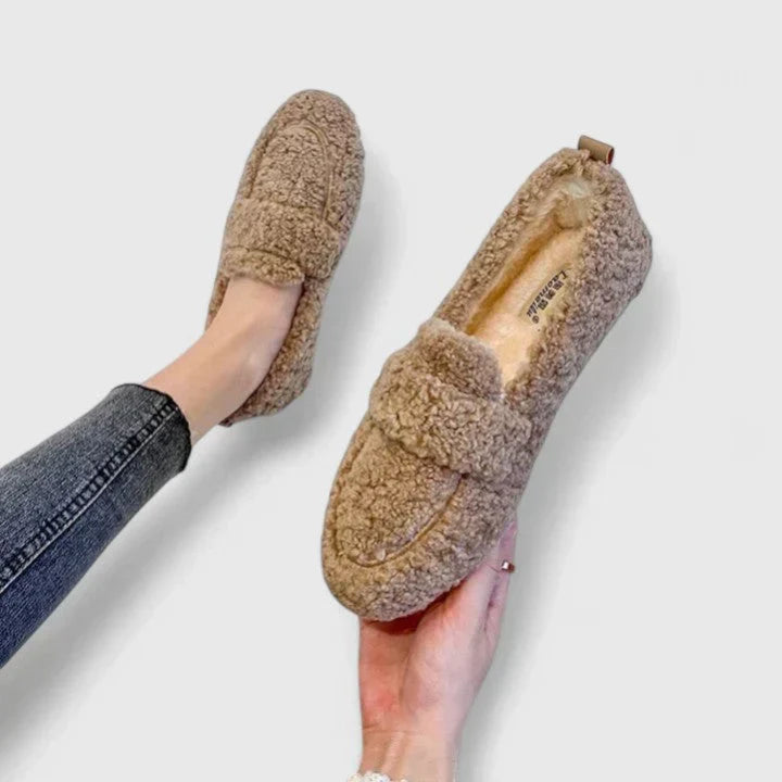 Women's Warm Lambswool Moccasin Slippers