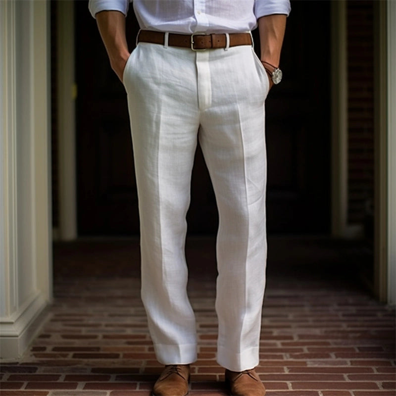 Men's Classic Straight Leg Formal Trousers