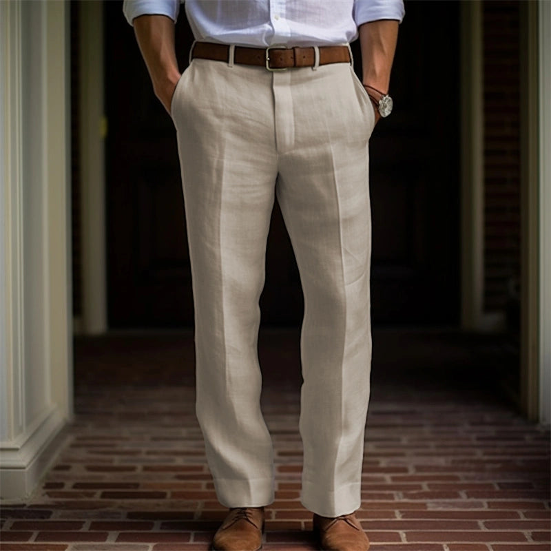 Men's Classic Straight Leg Formal Trousers