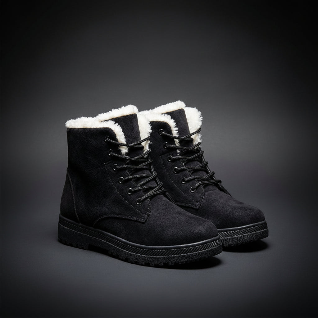 Women's Casual Faux Fur Lined Lace-Up Ankle Winter Boots