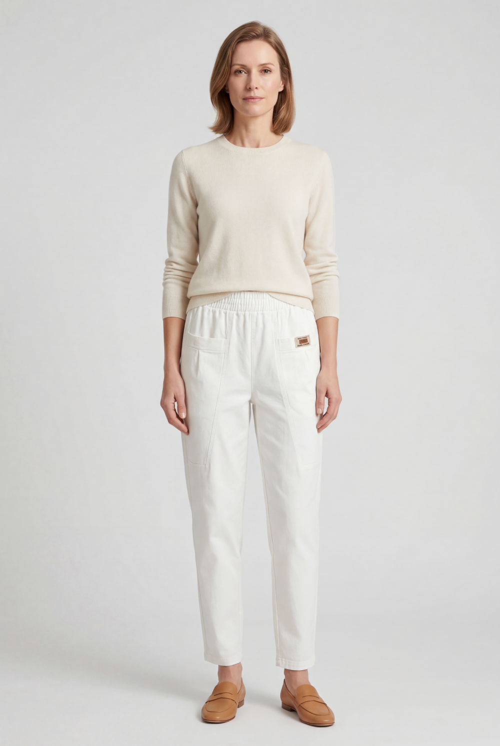 Women's Casual Straight Leg Elastic Waist Pants