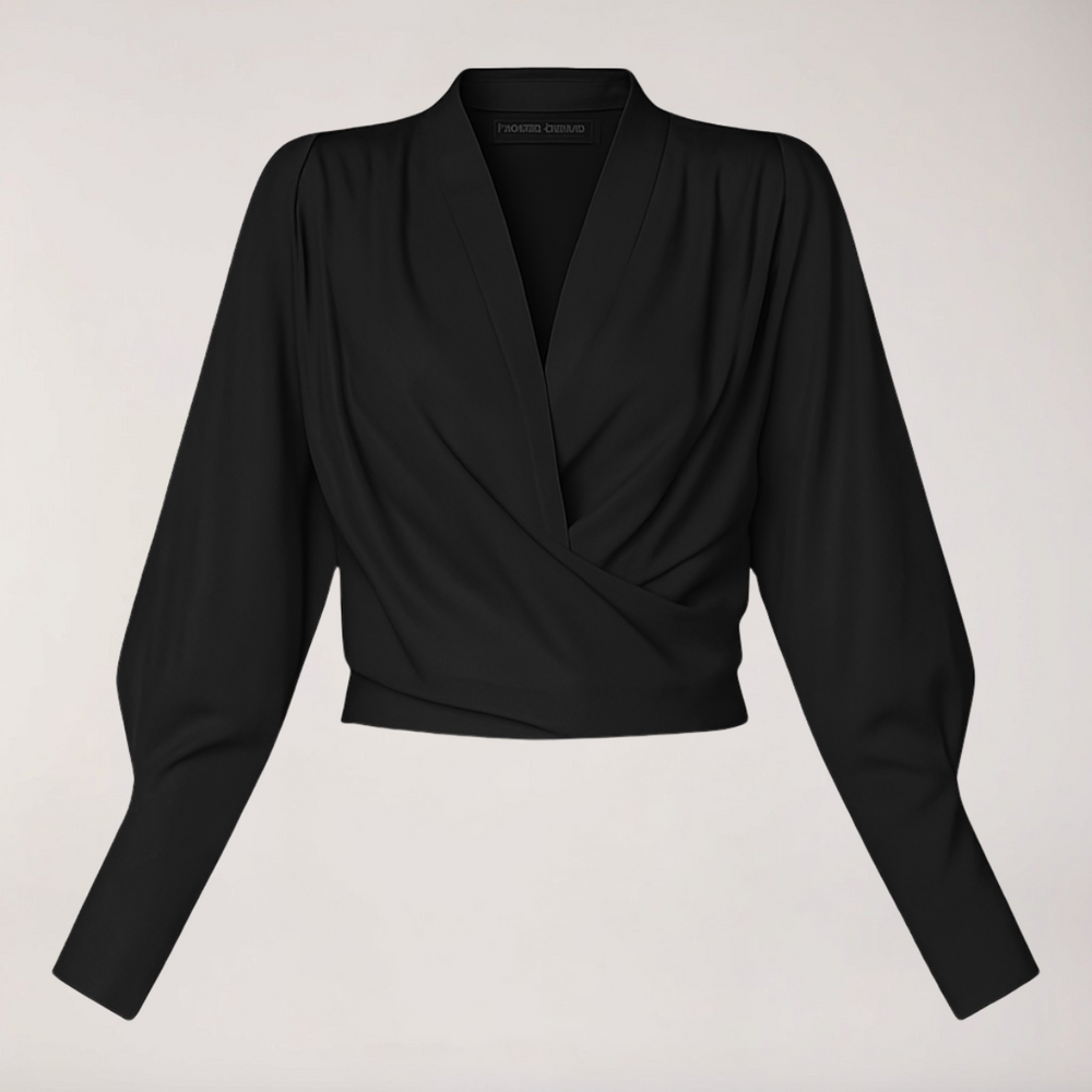 Women's Elegant V-Neck Puff Sleeve Blouse