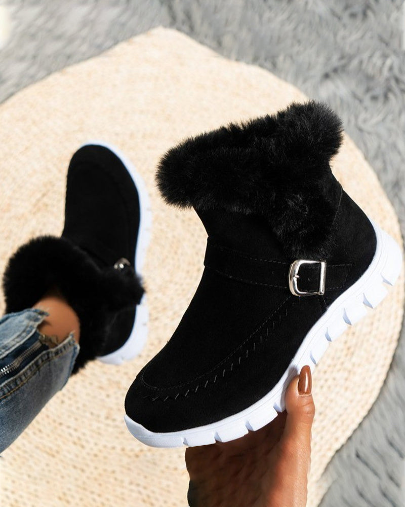 Women's Cozy Faux Fur Trim Snowproof Slip-On Snow Boots