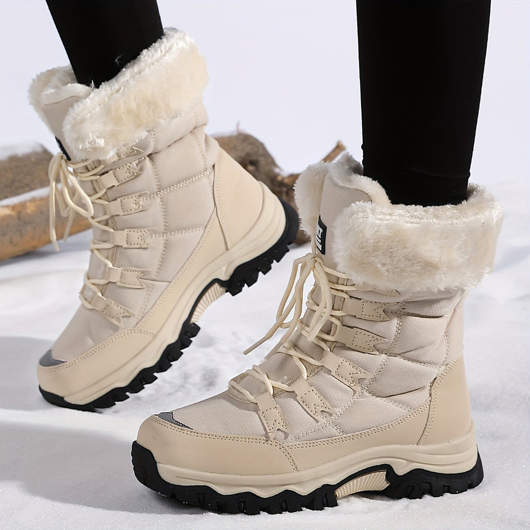 Women's Casual Waterproof Leather Winter Boots