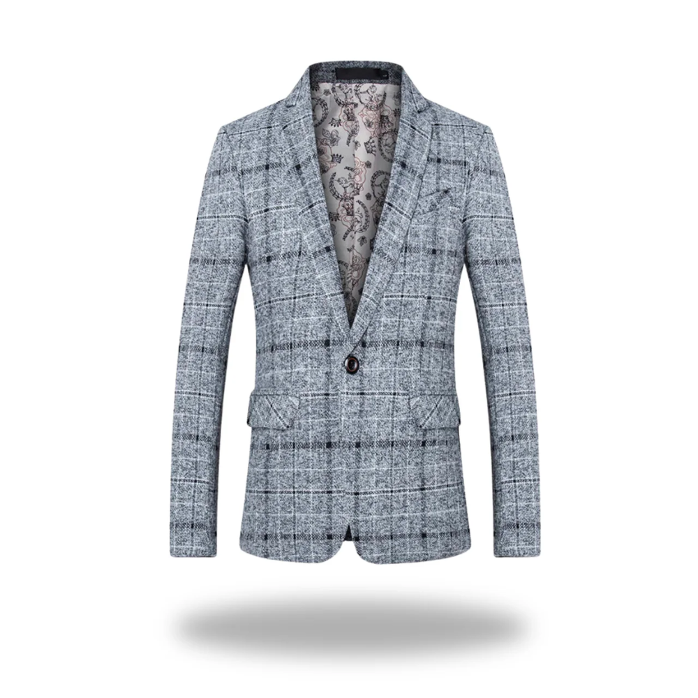 Men's Bold Tailored Wool Check Blazer