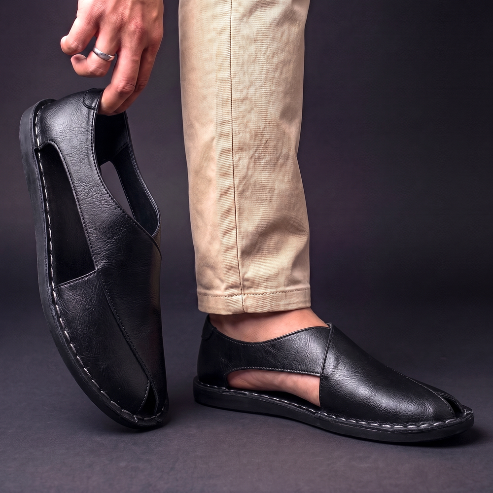 Men's Stylish Leather Open-Toe Sandals