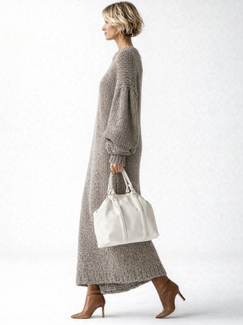 Women's Oversized Chunky Knit Maxi Sweater Dress