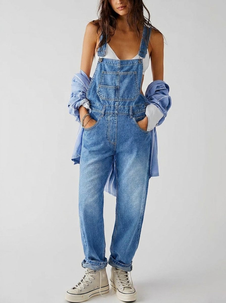 Women's Classic Denim Straight Leg Overalls