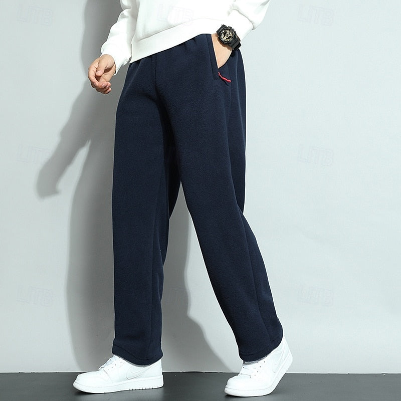 Men's Casual Relaxed Cotton Straight-Leg Joggers