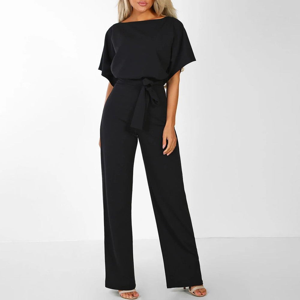 Women's Casual Wide Leg Tie-Front Jumpsuit