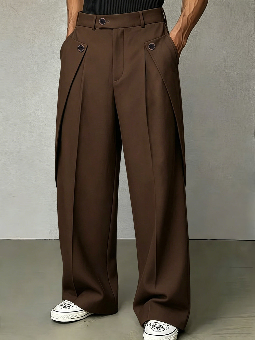 Women's Classic Pleated Wide Leg Trousers