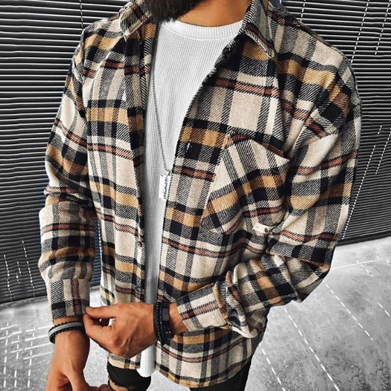 Men's Rugged Checked Cotton Overshirt