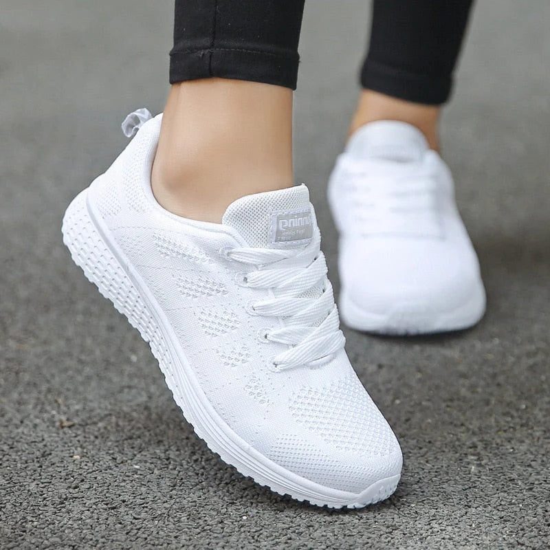 Women's Casual Mesh Lace-Up Sneakers with Wide Toe Box