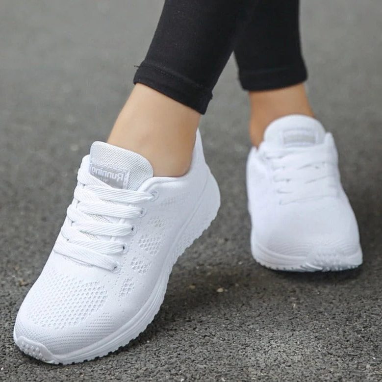 Women's Casual Mesh Lace-Up Sneakers with Wide Toe Box