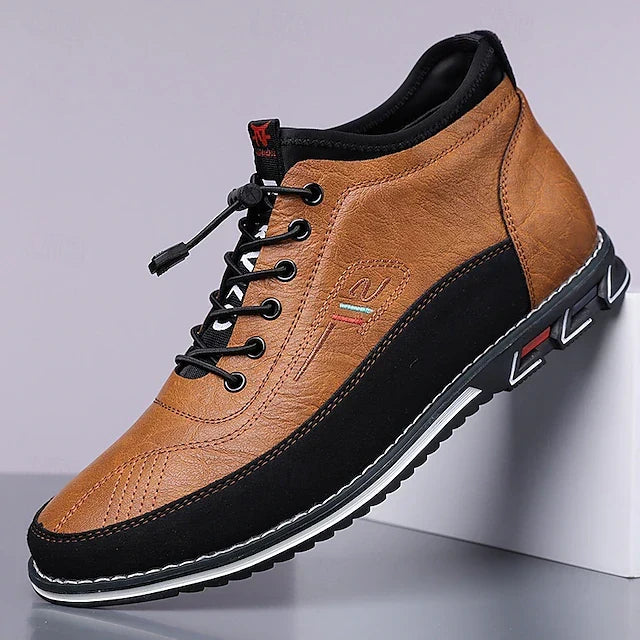 Men's Casual Leather Lace-Up Shoes