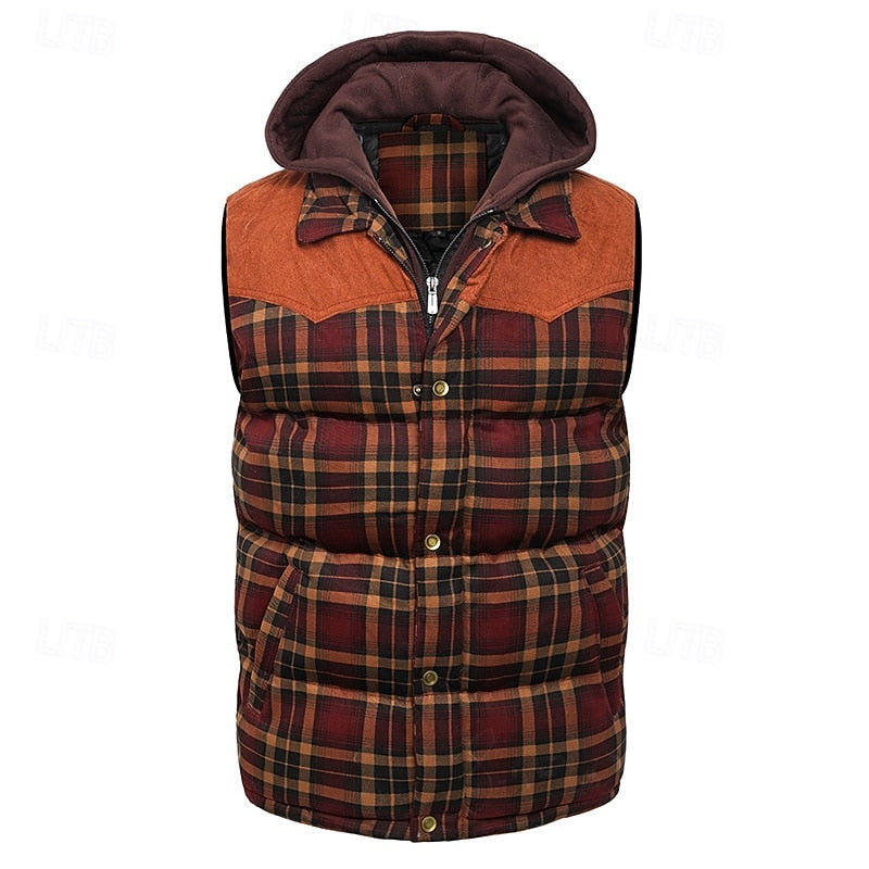 Men's Casual Quilted Hooded Gilet