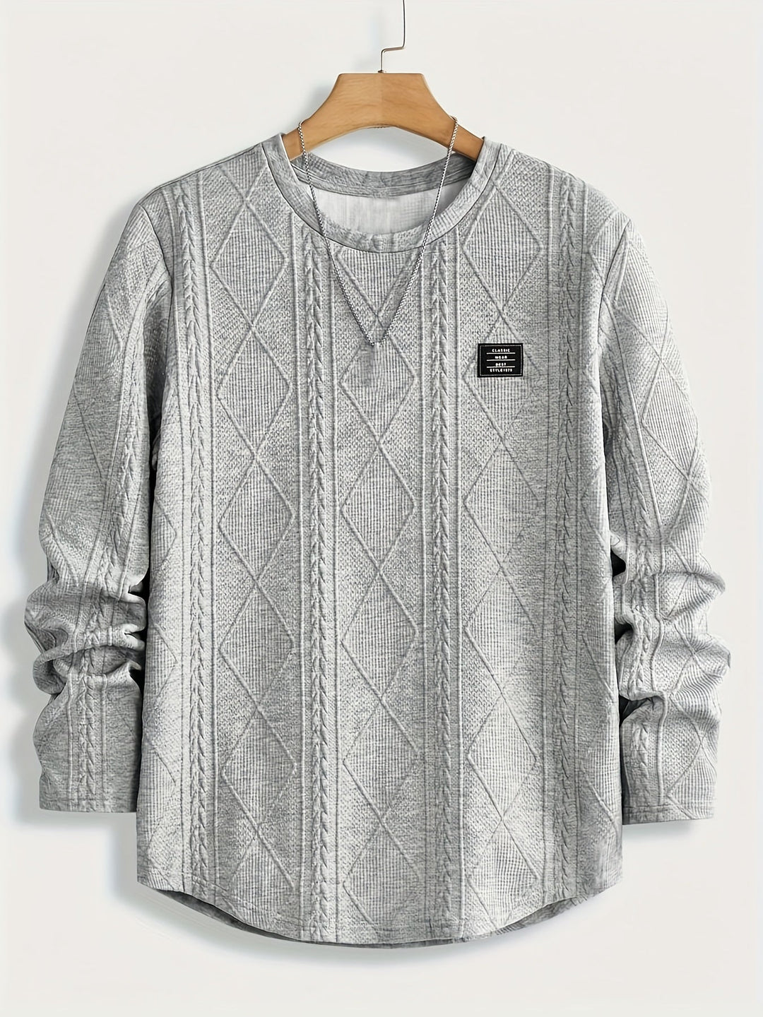 Men's Classic Textured Cotton Crew Neck Top