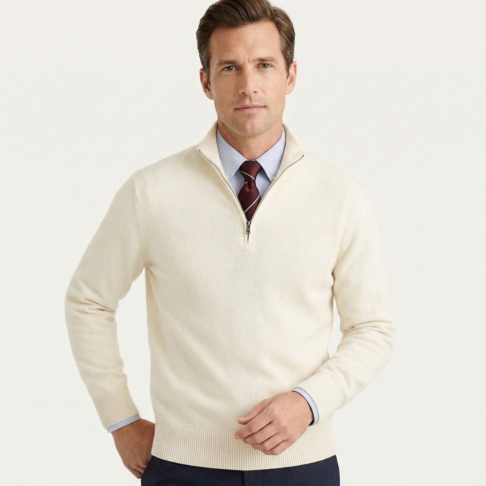 Men's Casual Quarter Zip Knit Sweater