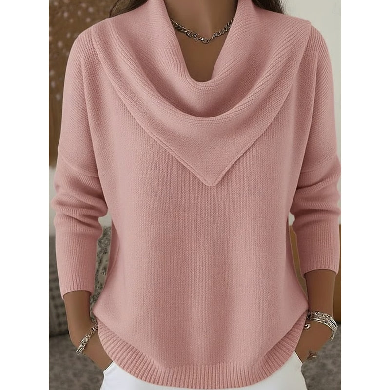 Women's Casual Knit Cowl Neck Sweater