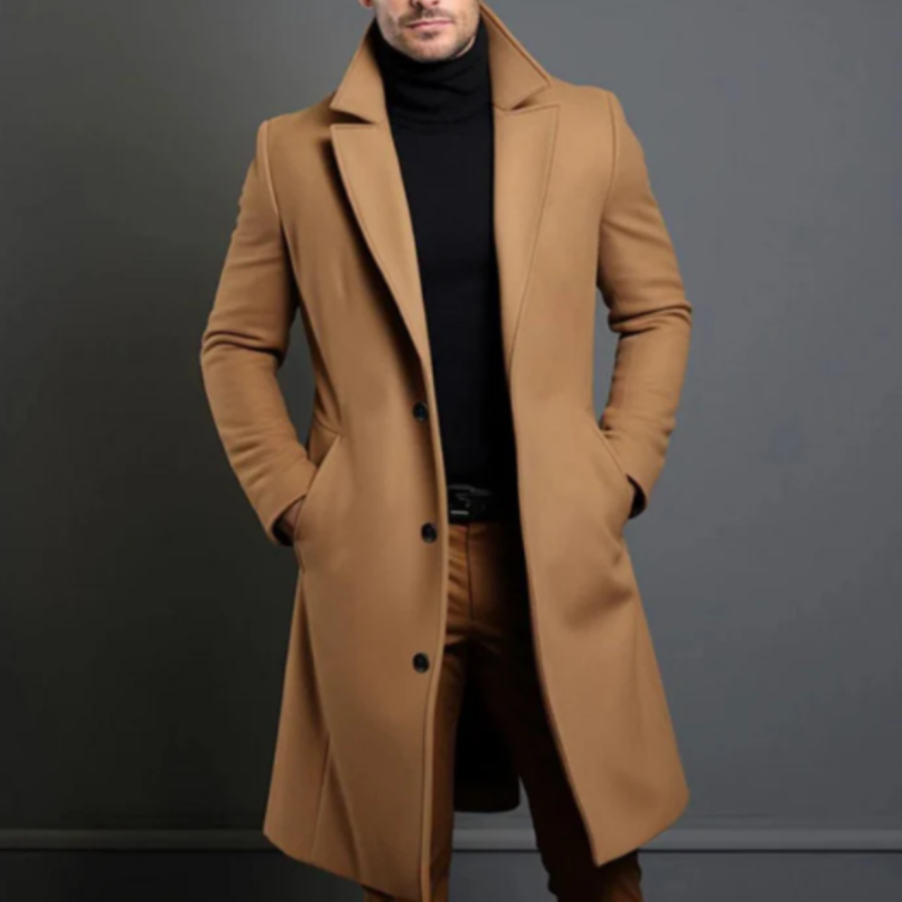 Men's Tailored Wool Formal Overcoat